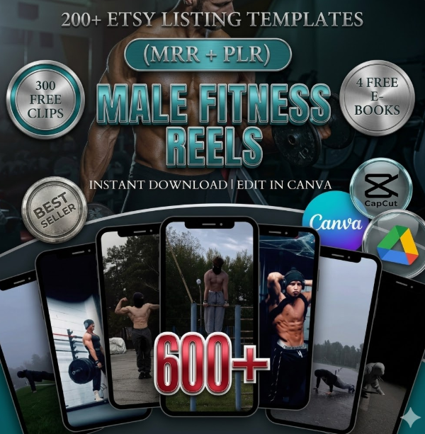 The Faceless Physique: 600+ Luxury Men’s Fitness Reel Vault (MRR/PLR)