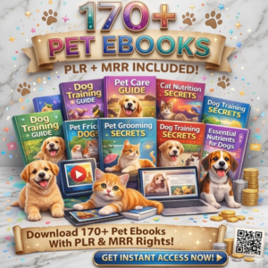 170+ Pet Ebooks Bundle | PLR MRR Resell Rights (Digital Download)