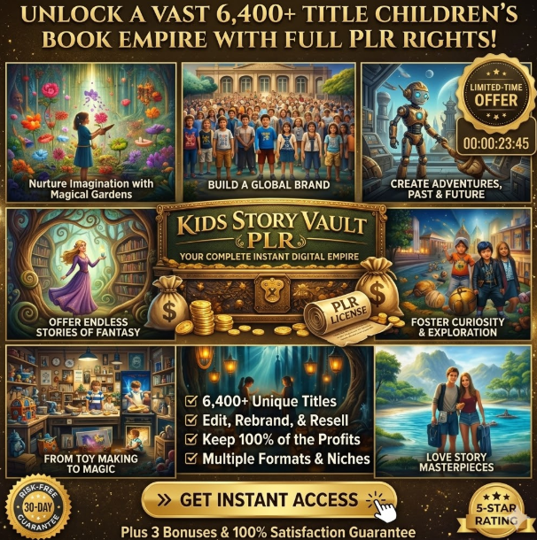 Kids Story Vault Pro: 6,400+ Books with Resell Rights