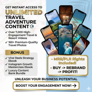 Faceless Travel Reels Bundle – Beach & Resort Videos (PLR/MRR)