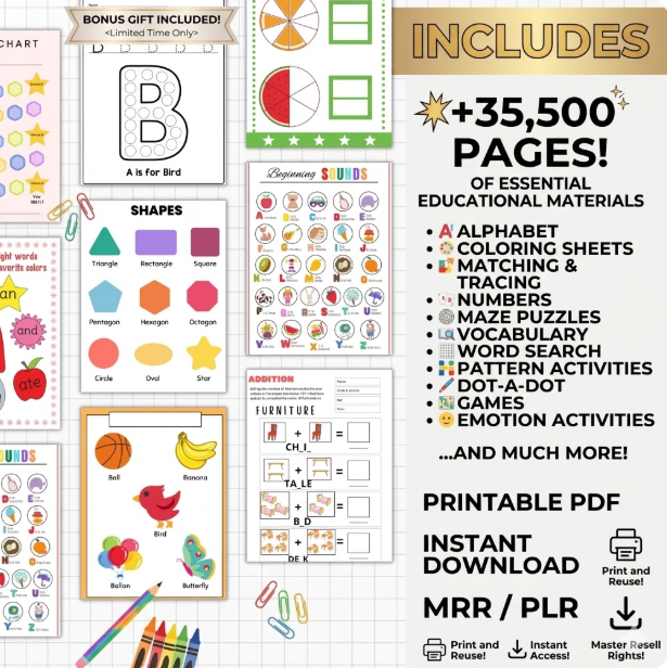 Kids Educational Mega Bundle – 33,500 Files (PLR/MRR) - Image 3