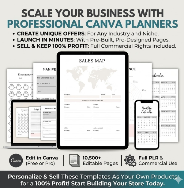 Canva Planner Mega Bundle – 10,500 Templates (PLR/MRR) - Image 6