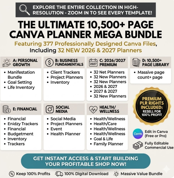 Canva Planner Mega Bundle – 10,500 Templates (PLR/MRR) - Image 3