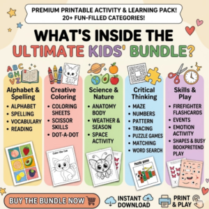 35,500+ Kids Educational Worksheets Bundle (PLR/MRR)