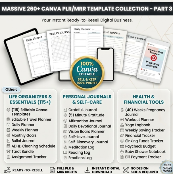Ultimate 15k+ Canva Template Vault | PLR & MRR Resell Rights - Image 4