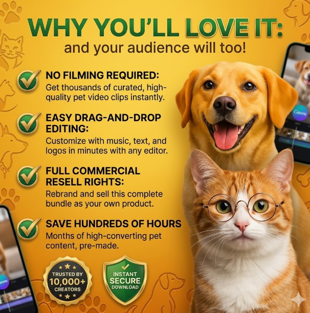 4000+ Viral Pet Clips Library – Dog & Cat Reels Ready to Post (PLR/MRR Included) - Image 3