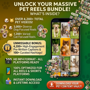 4000+ Viral Pet Clips Library – Dog & Cat Reels Ready to Post (PLR/MRR Included)