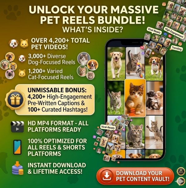 4000+ Viral Pet Clips Library – Dog & Cat Reels Ready to Post (PLR/MRR Included) - Image 2