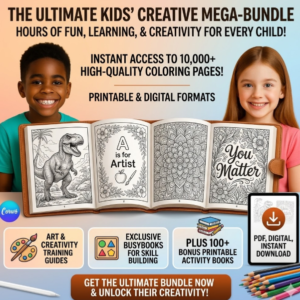 10K+ Printable Kids Coloring Pages Pack – Massive Activity Bundle with PLR/MRR Rights + Bonus