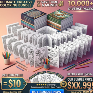 10K+ Printable Kids Coloring Pages Pack – Massive Activity Bundle with PLR/MRR Rights + Bonus