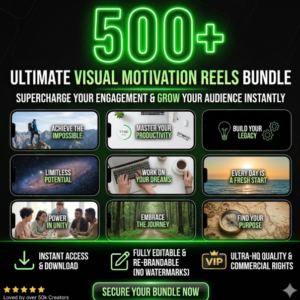 500+ Animated Motivation Videos Pack – Social Media Content Bundle with PLR/MRR License