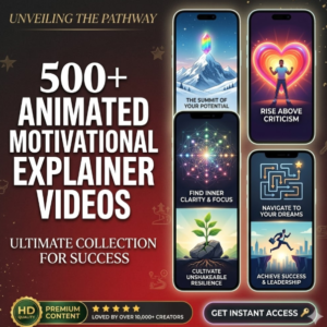 500+ Animated Motivation Videos Pack – Social Media Content Bundle with PLR/MRR License